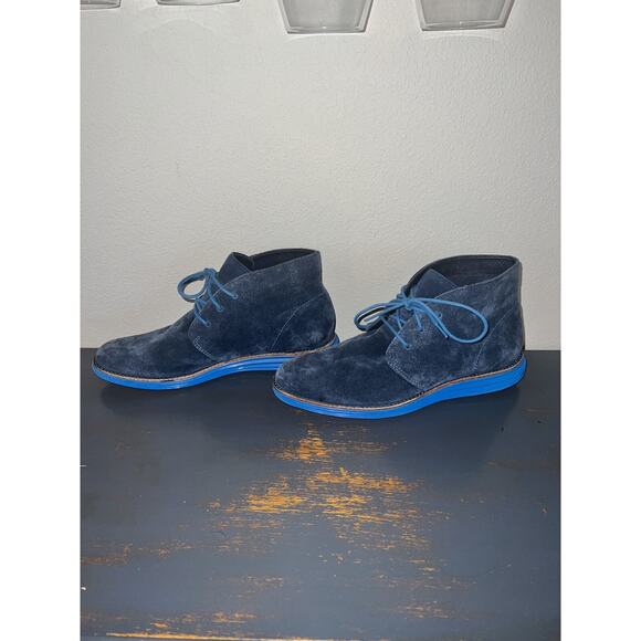 Cole Haan Lunargrand Chukka Boot Blue Suede Womens 8. - Picture 2 of 4